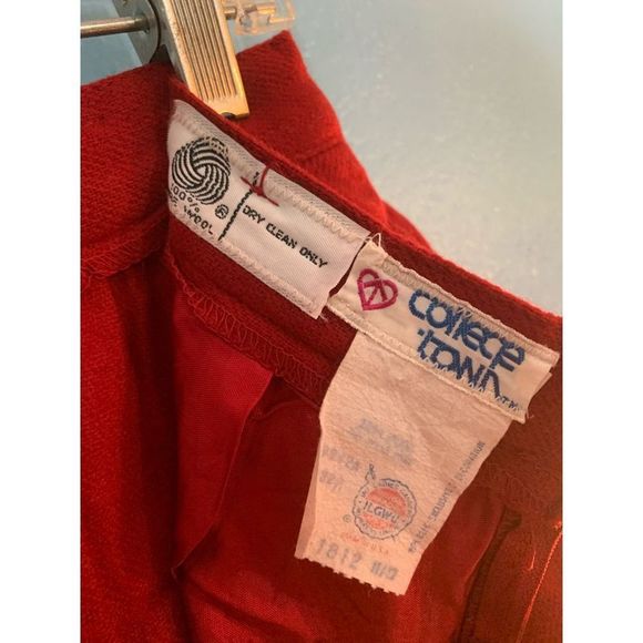 Vintage 1970s College Town Wool Red Pencil Skirt Size Small - Picture 3 of 3